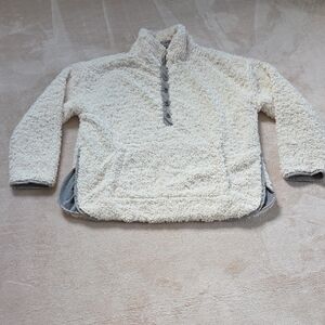 NWOT Carbon2Cobalt Warm Sherpa Snap Mock Neck Pullover Ivory Medium